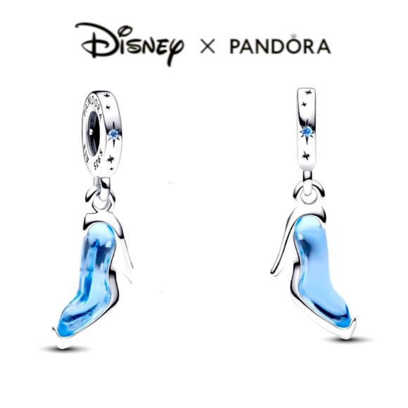Cinderella Jewelry - NWOT Pandora x Disney Cinderella's Glass Slipper Charm Blue Crystal - 793071C